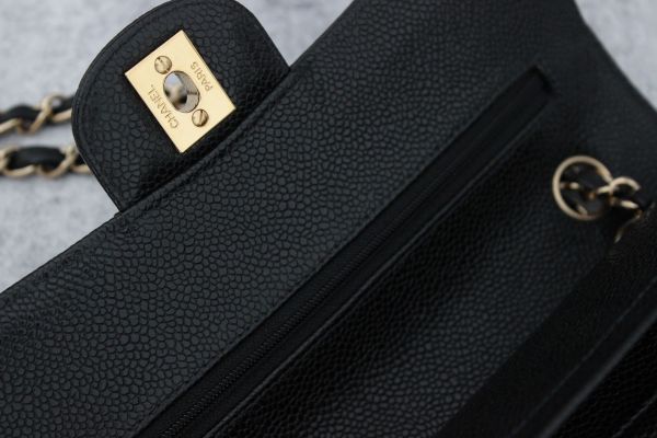 Chanel Small Caviar Classic Double Flap Bag Black #8