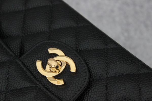 Chanel Small Caviar Classic Double Flap Bag Black #9