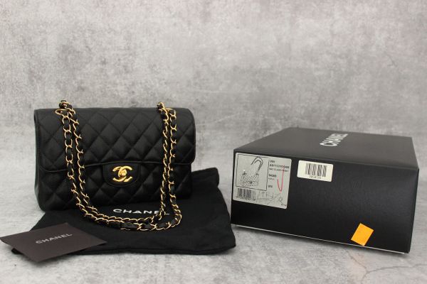 Chanel Small Caviar Classic Double Flap Bag Black #15