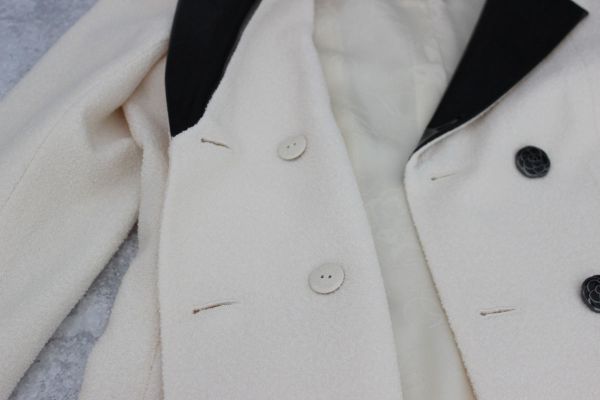Chanel Ivory Jacket with Black Patent Leather Trim 40 #4