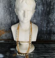 Chanel Vintage Necklace Belt Gold Chain & Costume Pearl 35"