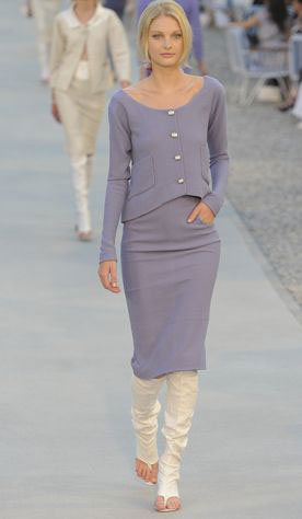 Chanel 12C Runway Purple Wool Skirt Suit
