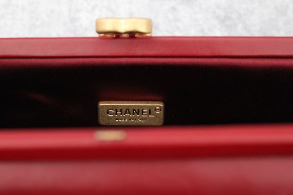 Chanel Red Quilted Lambskin Clutch #12
