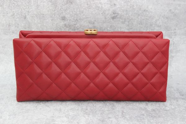 Chanel Red Quilted Lambskin Clutch #2