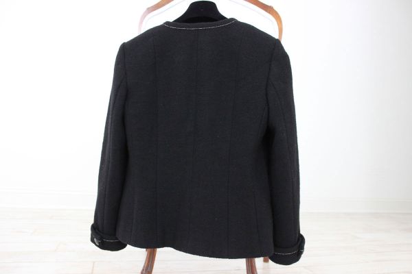 Chanel Boxy Black Wool Jacket Size 40 #2