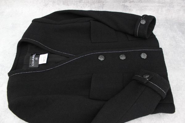 Chanel Boxy Black Wool Jacket Size 40 #4