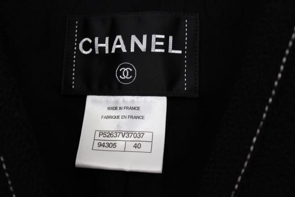 Chanel Boxy Black Wool Jacket Size 40 #6