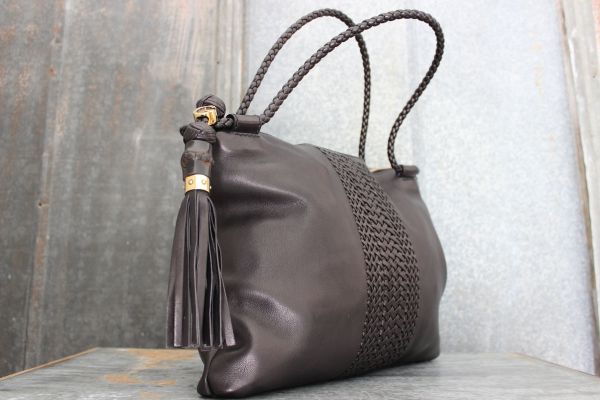 Gucci Black Lambskin Leather 'HANDMADE' Med Shoulder Bag #2