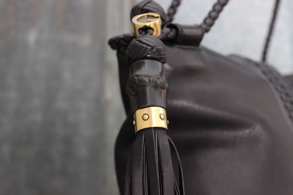 Gucci Black Lambskin Leather 'HANDMADE' Med Shoulder Bag #3