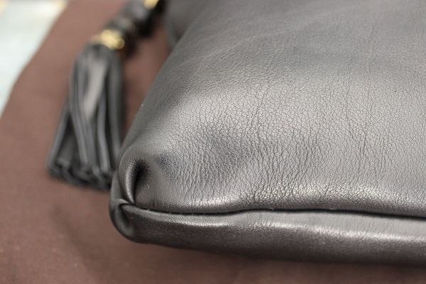 Gucci Black Lambskin Leather 'HANDMADE' Med Shoulder Bag #6