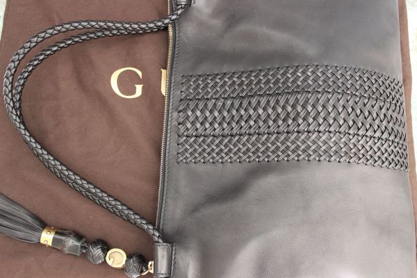 Gucci Black Lambskin Leather 'HANDMADE' Med Shoulder Bag #8