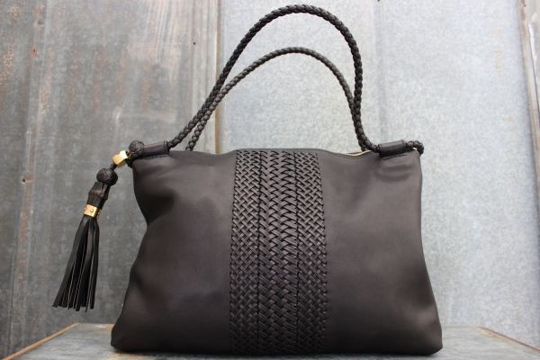 Gucci Black Lambskin Leather 'HANDMADE' Med Shoulder Bag
