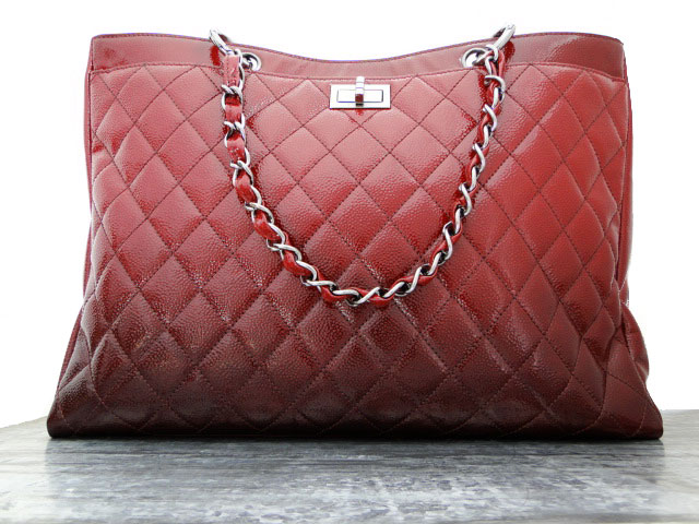 Chanel Burgundy Degrade Glazed Caviar Leather XL Mademoiselle Tote Bag