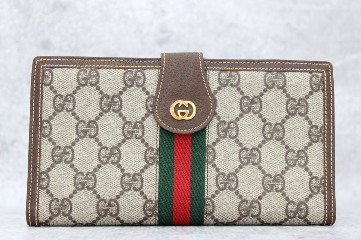 Gucci Vintage Brown Monogram Wallet