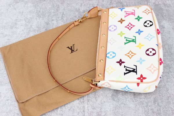 Louis Vuitton White Multicolor Pochette Accessories