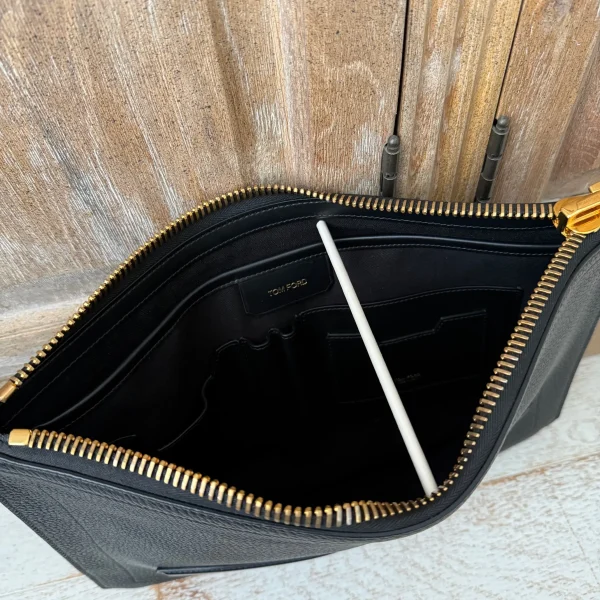 Tom Ford Black Leather Portfolio at Jill's Consignment